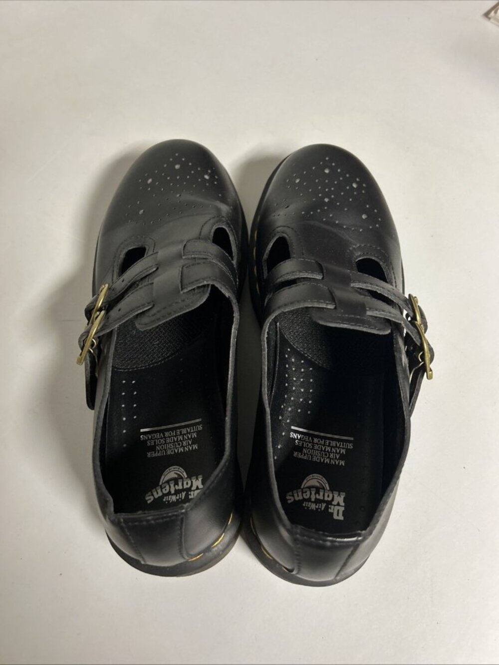 Dr. Martens Mary Jane Buckle Shoes Felix Black Vegan Leather Size 9 EUC - Picture 4 of 9